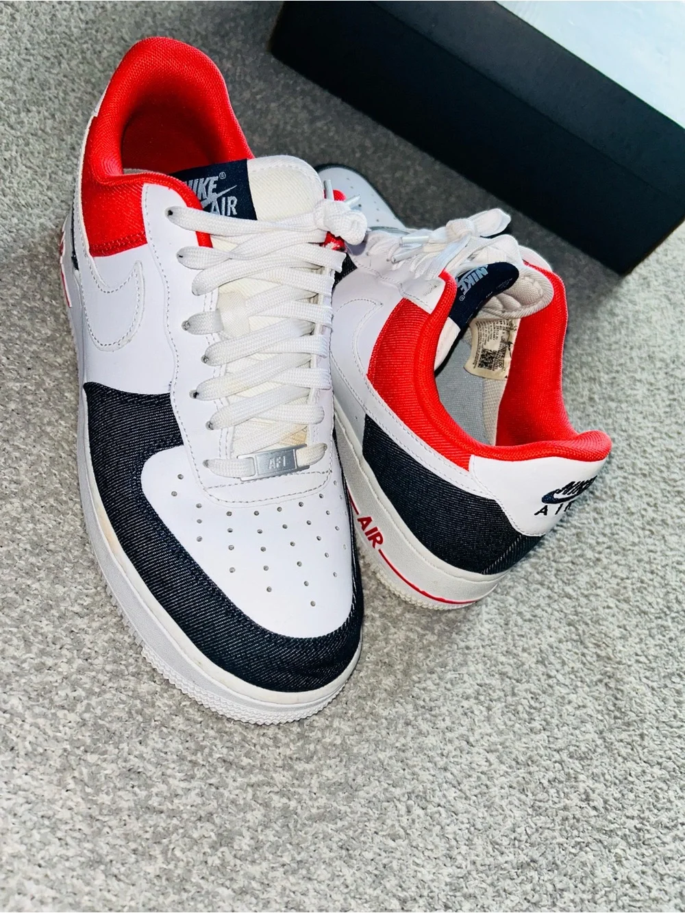 Men's White, Black and Red Low-Top Sneakers - Casual Comfort